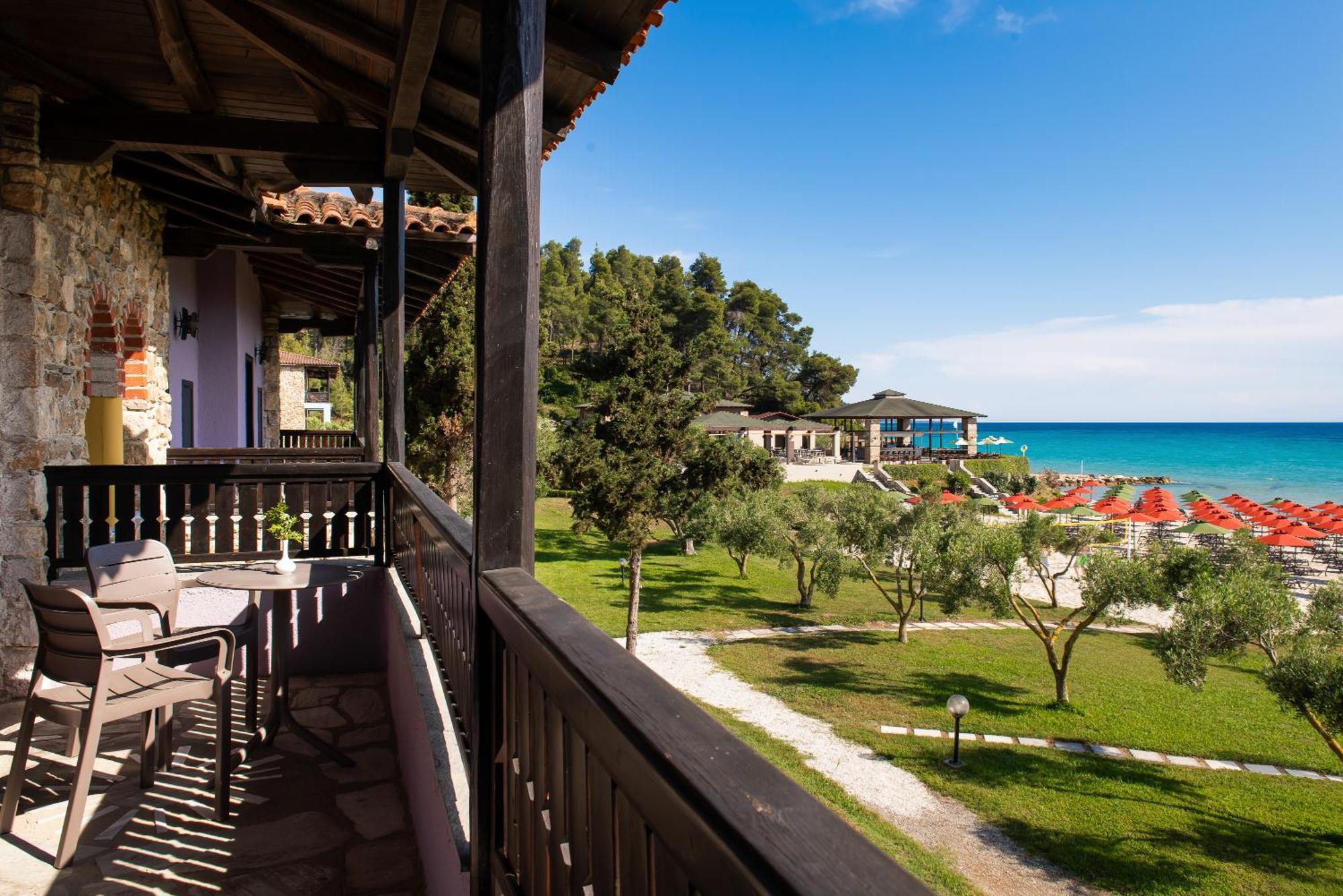 Simantro Beach Sani  Exterior foto View from the hotel